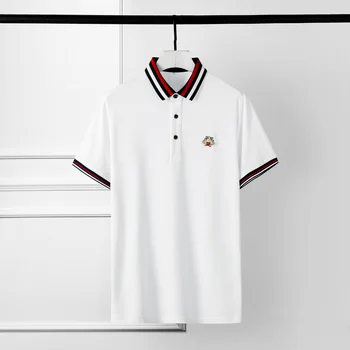 Высококачественные роскошные ювелирные изделия, мужская рубашка-поло для гольфа, поло с вышивкой, высококачественные однотонные футболки с коротким рукавом для мужчин