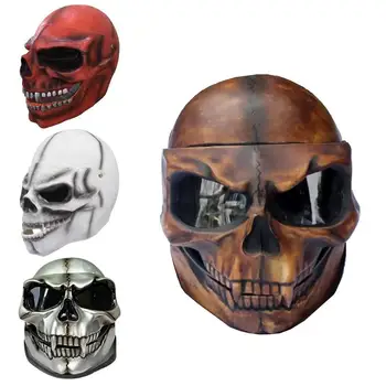 Шлемы с черепом Ghost Rider Шлемы с черепом в анфас Мотоциклетные шлемы с защитными очками Защитные очки с черепом Мотоцикл для игры на Хэллоуин