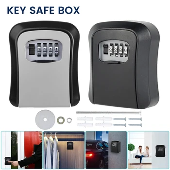 Настенный Сейф Для ключей Key Key Safe Lock Box 4-Значная Комбинация Паролей Key Holder Security Storage Lock Box Открытый Ящик Для Ключей