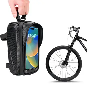 Держатель чехла для телефона, сумка-органайзер для велоспорта, водонепроницаемая вместительная велосипедная сумка с держателем чехла для телефона с сенсорным экраном, идеально подходящая для езды на велосипеде