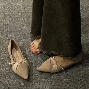 Женская обувь на плоской подошве, дышащая женская обувь на плоской подошве с острым носком, Осень 2023, новая модная дизайнерская роскошная обувь, женские Zapatos
