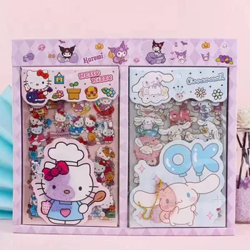 40 Пакетов Мультфильм Sanrio Kuromi Melody Hello Kitty Набор наклеек Ручная книга Материалы для поделок Канцелярские принадлежности Оптом