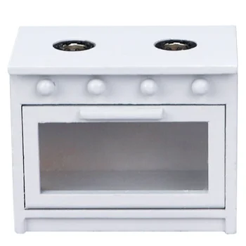Белая газовая варочная панель, мини-кухонные принадлежности, модель плиты, Миниатюрная кухонная мебель