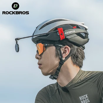 ROCKBROS Велосипедный Шлем Зеркало Заднего Вида Мотоциклетный Шлем Регулируемое Зеркало Для Верховой Езды С Возможностью Поворота На 360 Градусов Гибкая Алюминиевая Безопасность