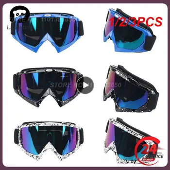 1/2 / 3ШТ Очки для мотокросса, внедорожные очки MTB ATV MX, мотоциклетные очки, маска, съемные линзы, Ветрозащитная защита от ультрафиолета На открытом воздухе