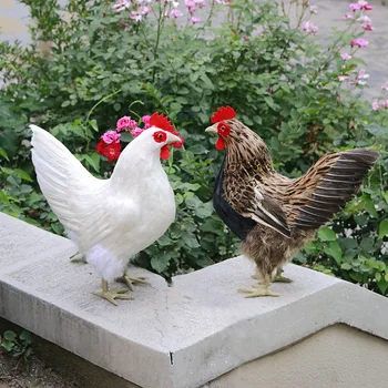 Имитационная модель курицы, перья, Курица-наседка, большой 40x39 см реквизит для рукоделия, украшение домашнего двора, фермы, игрушка в подарок a2808