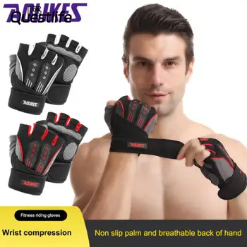 Велосипедные перчатки из полиэфирного волокна С противоскользящей накладкой на ладони, износостойкие уличные перчатки, дышащие противоскользящие тренажеры для фитнеса, нейлон