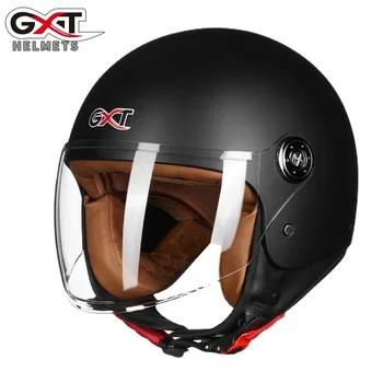 GXT Ретро Винтажный мотоциклетный шлем с открытым лицом Capacete ABS Автоцикл для мотокросса, гонок по бездорожью, скоростного спуска, защитный наполовину головной убор