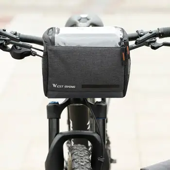 Сумка для велосипедного руля, держатель для телефона с сенсорным экраном, сумка для велосипедной корзины