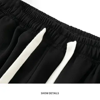 Уличные повседневные мужские широкие спортивные брюки с эластичной резинкой на талии, свободного кроя, из дышащего материала Ice Silk для летних видов спорта