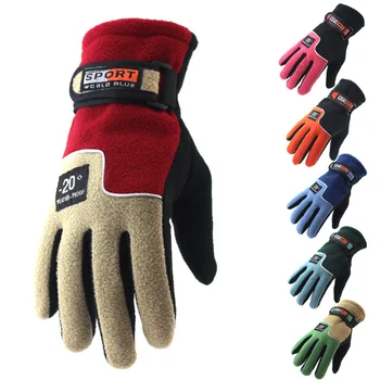 Женские зимние перчатки для пары, новые пятицветные плюшевые утолщенные велосипедные перчатки с полными пальцами, могут использоваться для занятий спортом на открытом воздухе, велосипедные теплые перчатки