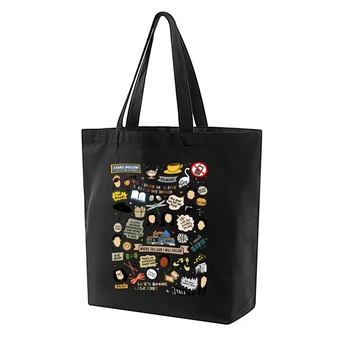 Холщовая сумка с рисунком Люка из мультфильма Gilmore Girls, женские сумки для покупок, холщовые сумки для покупок большой емкости, модные