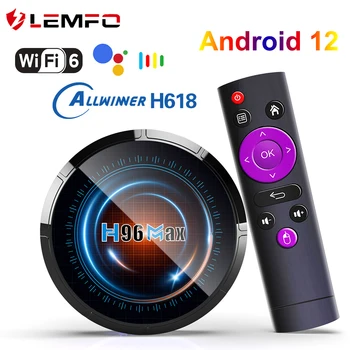 H96MAX TV Box Allwinner H618 Android 12 Wifi6 4GB 64GB Поддержка 6K 100M Ethernet Медиаплеер Google Voice Smart телеприставка