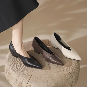 XGRAVITY/ Весенне-осенние Дизайнерские Винтажные вечерние туфли; Женская модная женская обувь с острым носком и V-образным вырезом; туфли-лодочки на высоком каблуке; Пикантные A017;