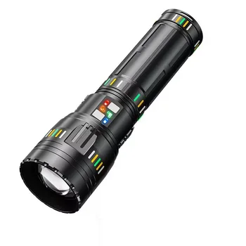 Мощный светодиодный фонарик с зумом 60 Вт, белый лазерный чип, непромокаемый фонарь для кемпинга и пешего туризма мощностью 5000лм, большой емкости на большие расстояния