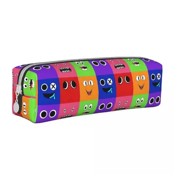 Пенал Rainbow Friends, сетка с персонажами в виде лиц, Игровые пеналы, коробка для ручек для студентов, Большая сумка для хранения, Офисные подарки, канцелярские принадлежности