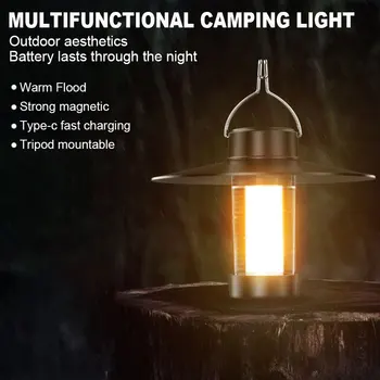 НОВЫЕ многофункциональные походные фонари на открытом воздухе, Мини-портативный фонарик, фонарь для палатки с сильным магнитным ночным подвесным светильником для пеших прогулок