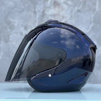 Ram4 SZ, чистый синий Полушлем, женская и мужская гоночная защитная шляпа, Летний защитный мотоциклетный шлем с одной линзой, одобренный ЕЭК
