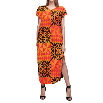 Татуировка с тотемом Полинезийского племени Тонга, женская одежда с принтом Тонга, повседневное вечернее платье, Элегантные Тонкие Сексуальные платья с коротким рукавом
