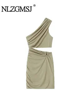 Nlzgmsj TRAF - Сексуальное женское платье для летних каникул 2023, открытое винтажное платье для вечеринок, женская дизайнерская одежда без рукавов для подиума