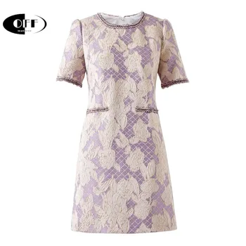 Летние дизайнерские взлетно-посадочные клетчатые винтажные мини-платья с коротким рукавом для женщин zevity chic французского жаккардового переплетения lady dress female