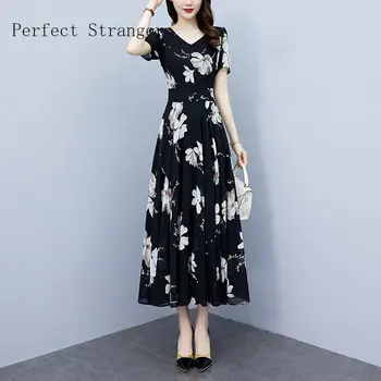 Летнее черное повседневное пляжное длинное платье в стиле бохо 2023, элегантное Женское облегающее вечернее платье Макси в Корейском цветочном стиле для выпускного вечера, Vestidos