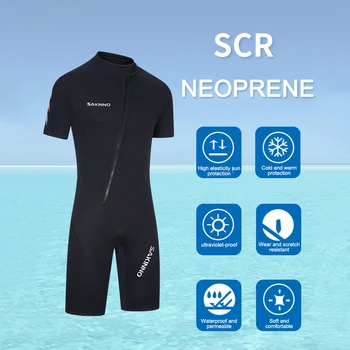 Мужской цельный водолазный костюм с эластичной резинкой, водолазный костюм для всего тела, износостойкий, удобный, защищающий от солнца для подводного серфинга